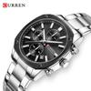Curren 8490 Men's Quartz Calendar Chronograph with Steel Band