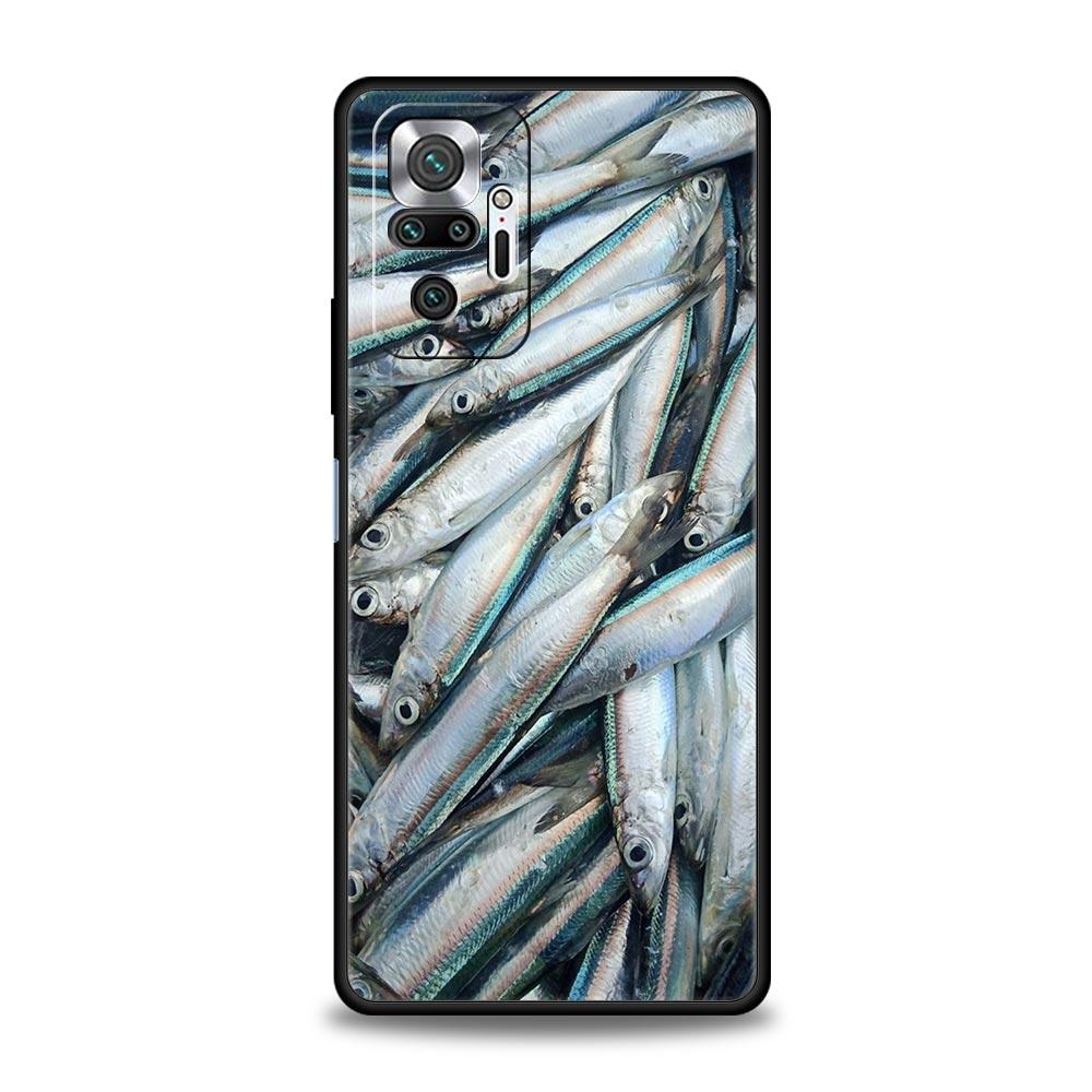 Phone Case For Xiaomi Redmi Note 14 13 12 Pro Plus 5G 9S 9 10 11 4G 14C 13C 12C 10C 9C 9A Soft Cover Sardines Aquatic Product