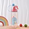 Cartoon Sports Water Cups Transparent Plastic Water Bottles Portable Fitness Drinking Cups  Summer