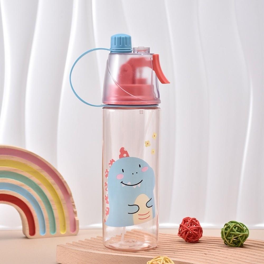 Cartoon Sports Water Cups Transparent Plastic Water Bottles Portable Fitness Drinking Cups Summer