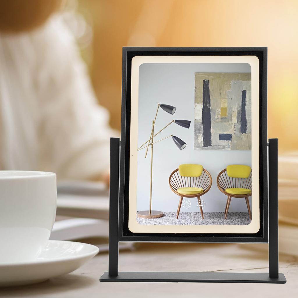 Vanity Mirror Touch Control 3 Color Modes Dimmable 360 Degree Rotation Makeup Mirror with LED Light