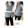 Spring and Autumn Jacket Down Cotton Vest for Women, Temperament Stand Collar Cotton Jacket Short Shoulder Down Vest