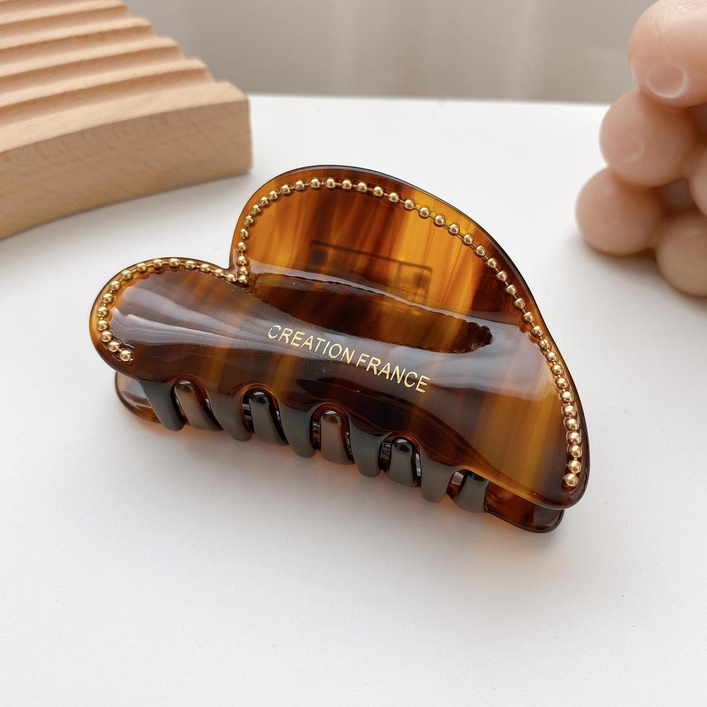 Nanrui Koreanischer Stil Farbverlauf Herz Acetat Haarspange für Damen - Vielseitige Mode Haifisch-Klammer