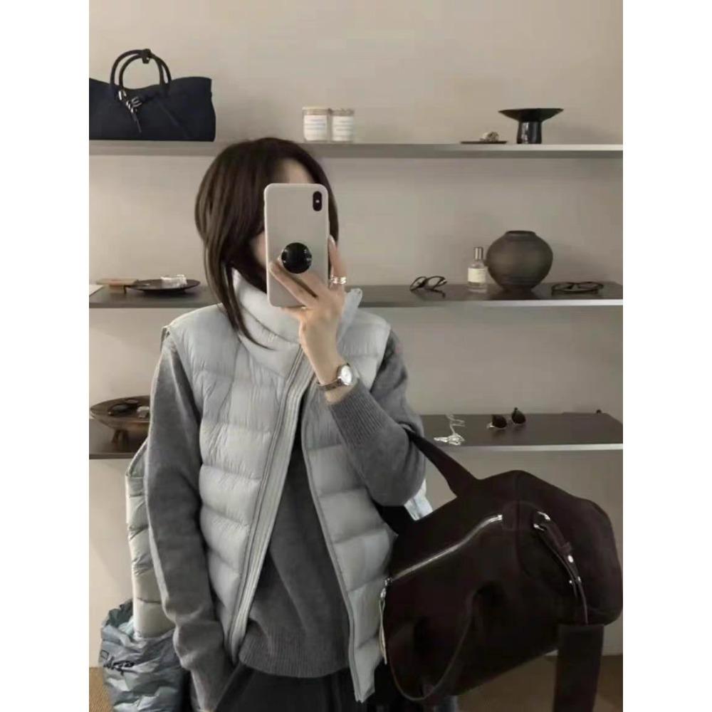 DIMANAF 2026 Autumn Winter Women Parkas Vest Coats Short Jackets Sleeveless Thick Warm New Outerwear Solid
