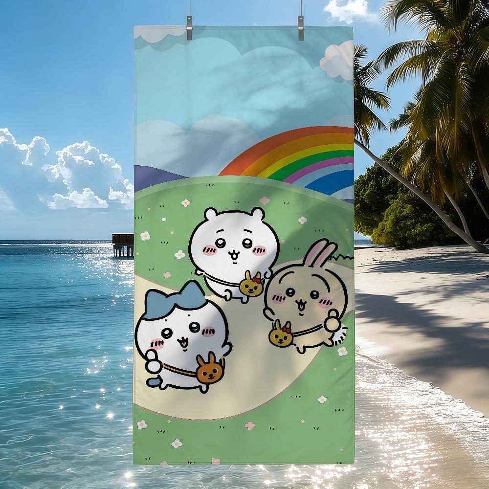C-Chiikawa Cute Towel Quick Drying Beach Towels Are Suitable For Swimming Pools Camping Yoga And The Gym