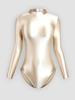 Solid Color High-Cut Rhythmic Gymnastics Leotard Ballet Dancewear - Women's Silky Luster One-Piece Swimsuit Base T-Shirt