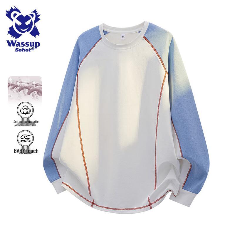 Wassup Sohot Męska bluza crewneck w blokach kolorystycznych