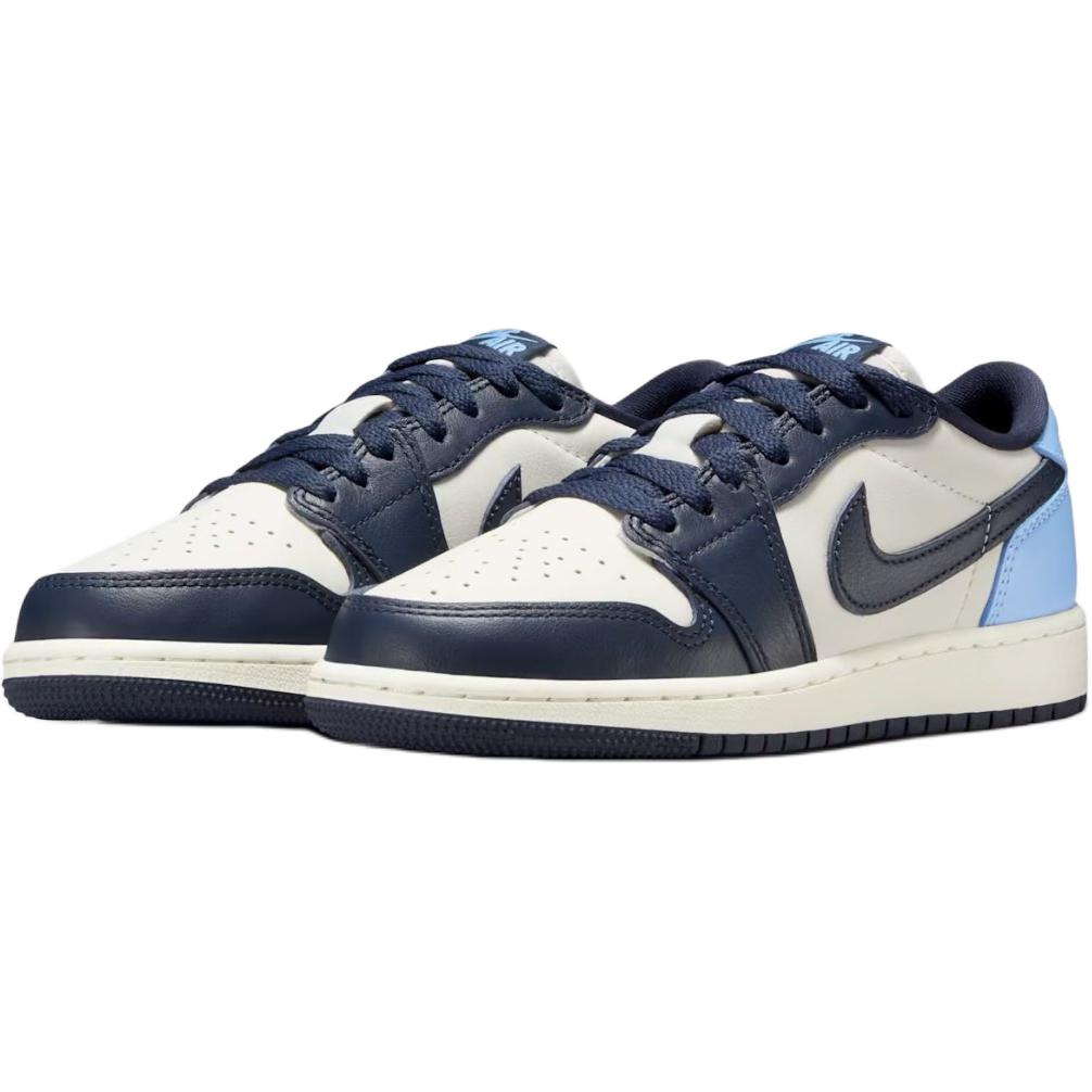 Air Jordan 1 Retro Low OG GS Obsidian UNC Kids Sneakers Blue University-Blue Sail CZ0858-400