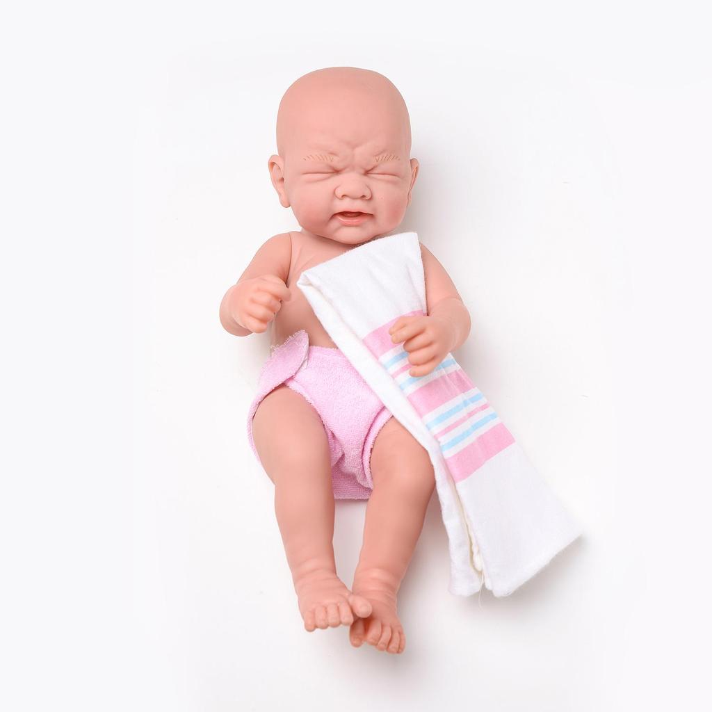 35cm Crying Silicone Reborn Baby Doll with Multiple Expressions - Realistic Children's Toy Gift
