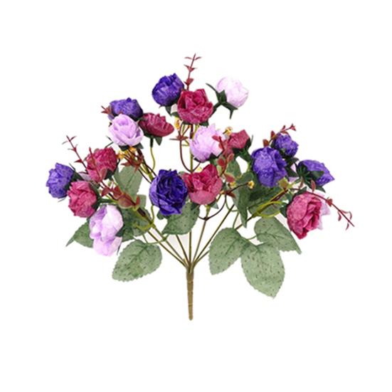 1 Bouquet 21 Head Artificial Rose Silk Flower Leaf Home Party Wedding Decor