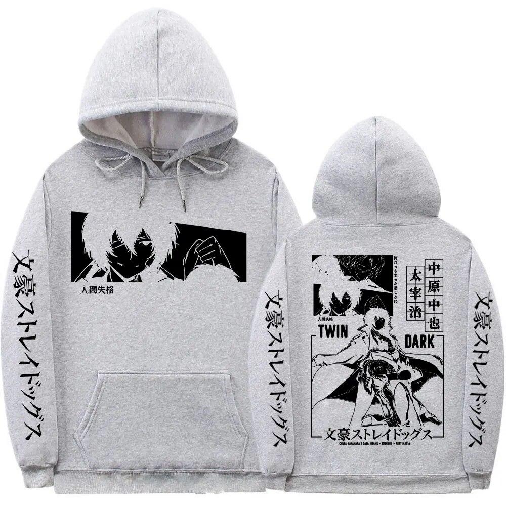 Anime Long Sleeve Unisex Women Sweatshirt Unisex Streetwear Bungo Stray Dogs Dazai Osamu Nakahara Chuuya Hoodie Unisexs Graphic Hoodies
