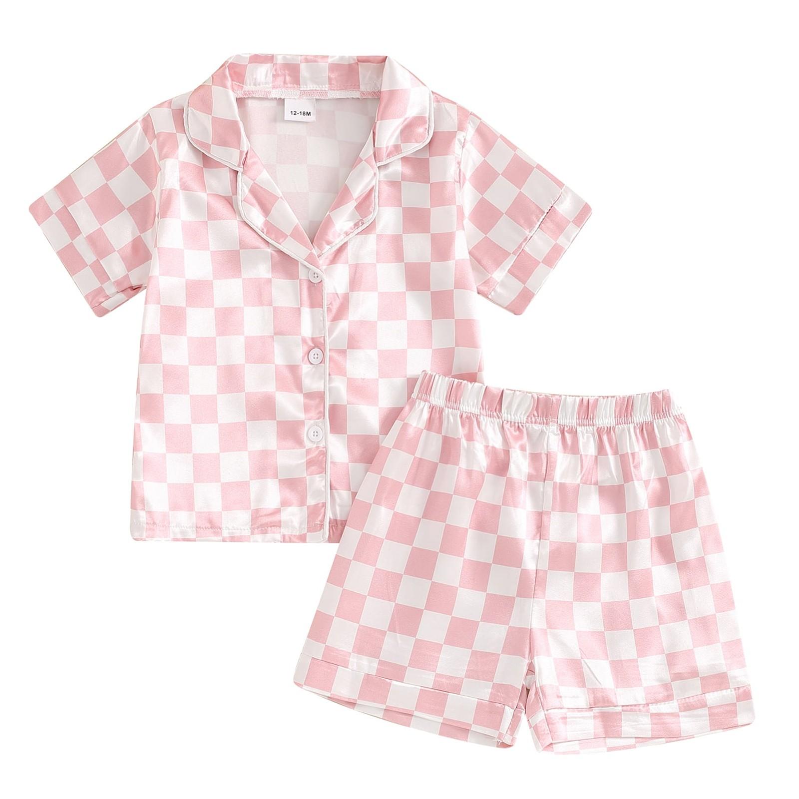 

Пижамный комплект с короткими рукавами для мальчиков и девочек, повседневная домашняя одежда, комплект из двух предметов 6 розовый