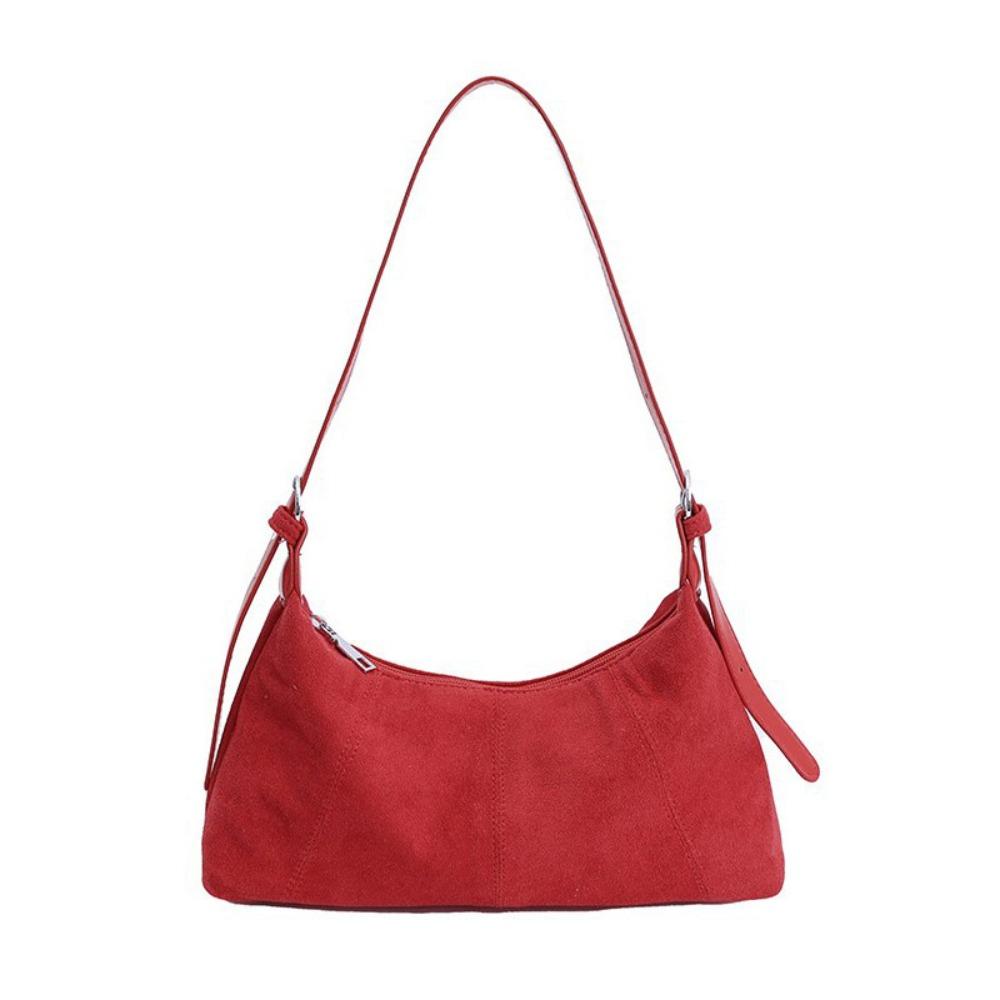Large Capacity Slouchy Hobo Bags Shoulder Bag Solid Color Tote Bag Suede Pillow Handbag  Summer