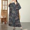 DIMANAF New 2026 Women Plus Size Spring Summer Beach Long Dress Loose Oversize Maxi Floral Print Vintage