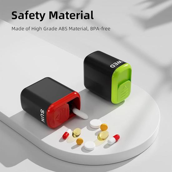 Weekly Pill Organizer Medicine Storage Box Moisture-Proof Design Compact Portable Pill Tablet Storage Case Protector