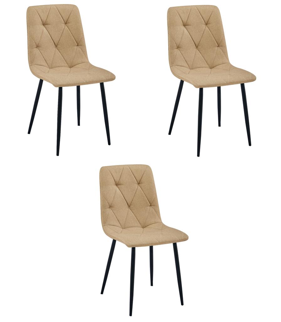 LIBRA chair - brown fabric / black legs x 3