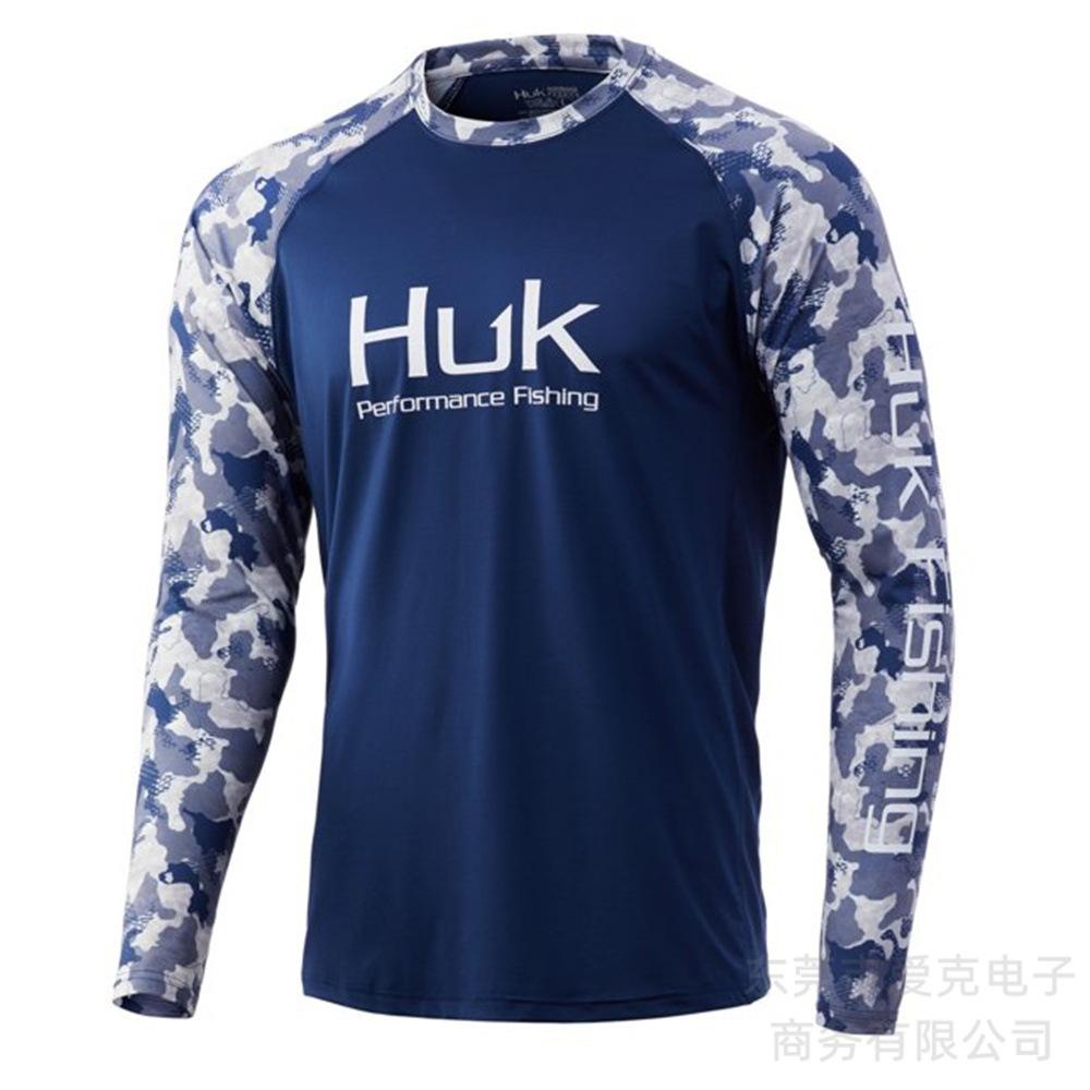 HUK fishing suit quick-drying long-sleeved summer outdoor sunscreen suit sportswear Luya fishing shirt breathable T-shirt men