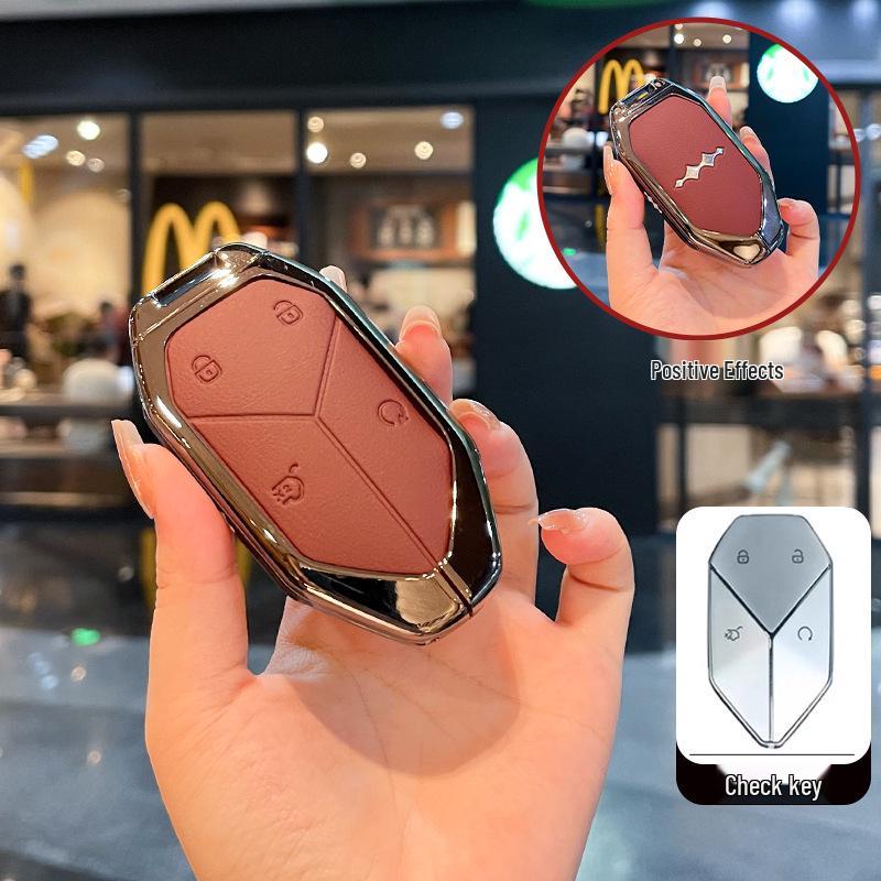 Equation Leopard 5/8 Key Shell Buckle: Titanium-Car Metal Key Case for BYD