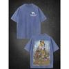 Europäische Größen Herren T-Shirt - Lockere Passform, Lässige Jagd- & Outdoor-Bekleidung, Ganzjährig Bequemes Washed Tee mit anthropomorphem Wasservogel-Design
