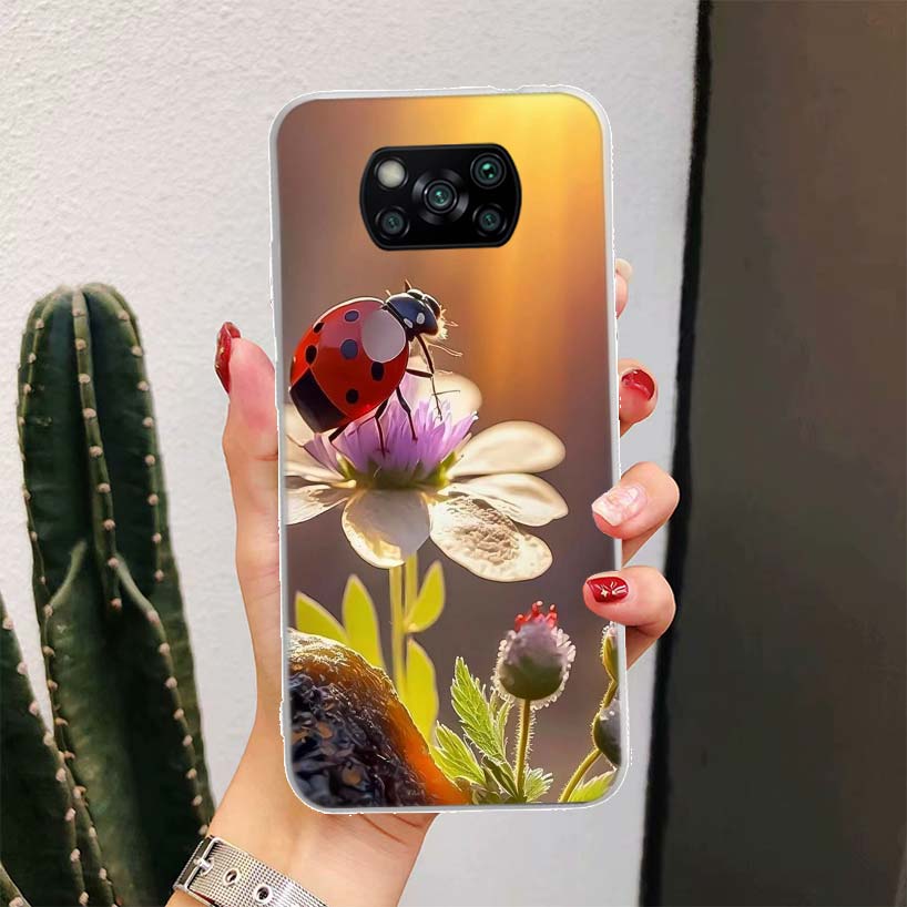 Insect Seven-Star ladybug For Xiaomi Poco X7 X6 X5 X4 Nfc F7 Ultra F6 F5 Pro Phone Case F4 Gt F3 M6 M5 M4 M3 5G Fundas Cover Coq