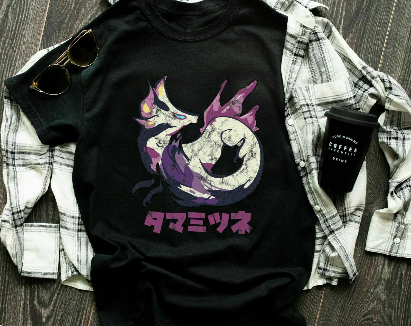 

Монстр Ти Хантер Rise Mizutsune рубашка Аниме shirtkanji Chic Винтаж Мужчины Уличная одежда случайный цвет черный уютный тройник тройник о-шея свободная уличная футболка