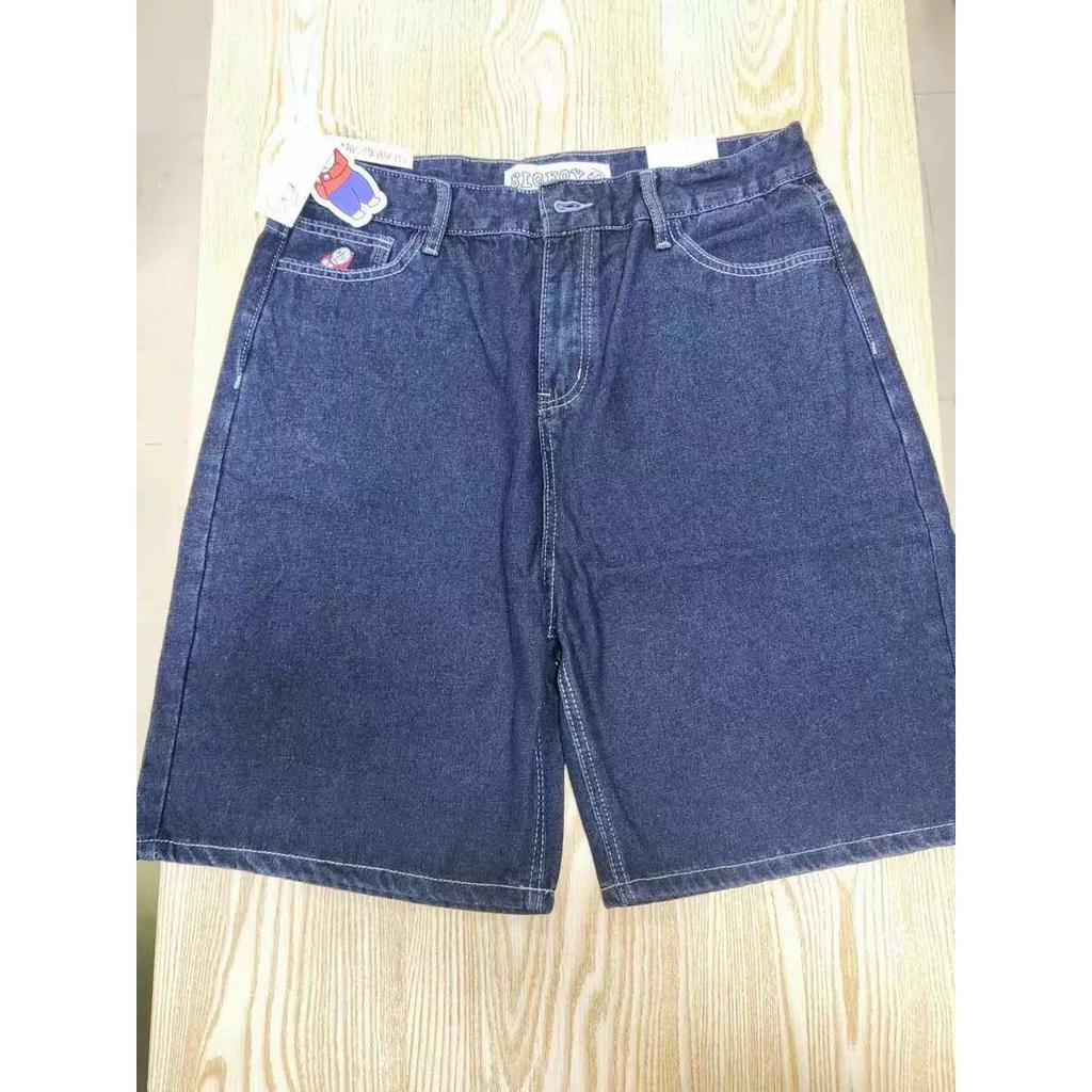 DRIPX Sommer Skateboard Jeansshorts Patchwork Stickerei Locker Jeans Weites Bein Hosen Hip-Hop Rock Straße Neue Hosen