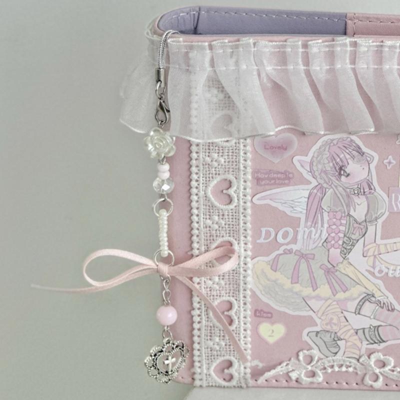 Pink Dance Shoes Keychain Delicate Ribbons Bowknot Keyring for Bags Backpacks Phone Charm Romantics Phone Strap Ornament