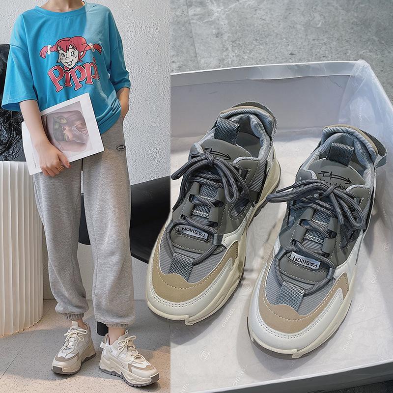 Breathable dad shoes women ins tide summer Korean version thick sole heightening Internet celebrity Harajuku casual sports shoes