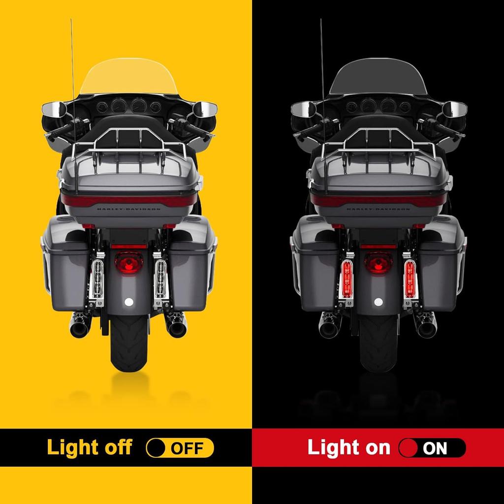 Motorcycle LED Inserts Saddlebag Filler Support, Brake Running Light, Turn Signal Lamp for Harley Electra Glide CVO 2014-2025
