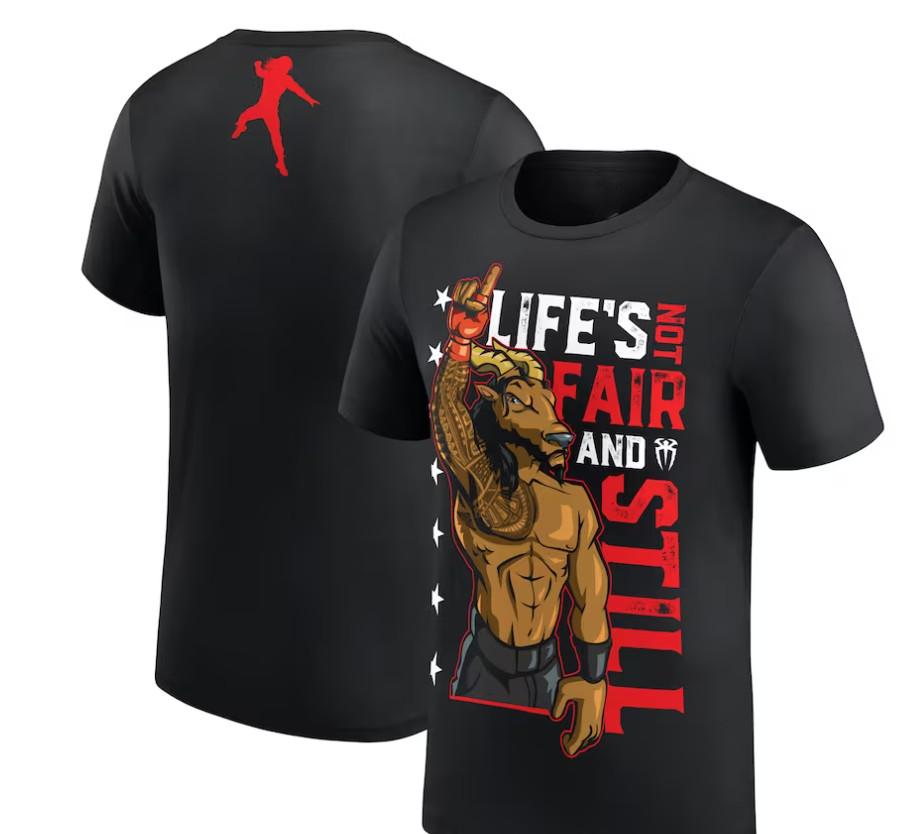 Черная футболка унисекс Roman Reigns Life s Not Fair XL