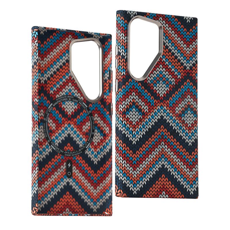 High-End Carbon Fibre Texture Magnetic Case For Samsung Galaxy S23 S24 S25 S26 Ultra Plus Anti-Scratch Shockproof PC Phone Cover