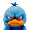 Cartoon Angry Duck Figurine 3D Printed Frowning Sitting Duck Statue Sculpture Little Blue Yellow Duck Ornament Decoration
