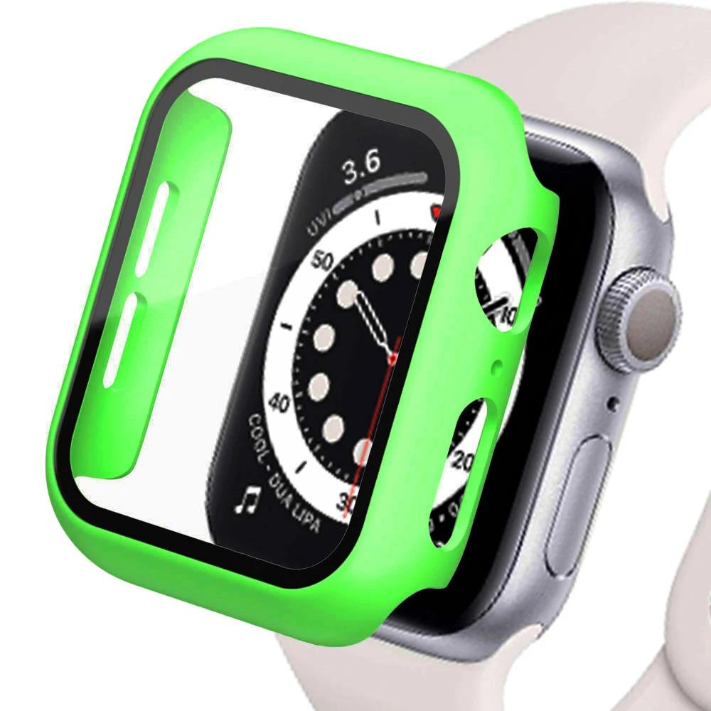 Gehärtetes Glas+Hüllen für Apple Watch Hülle 44mm 45mm 41mm 40mm Zubehör PC Displayschutz Abdeckung iwatch Serie 4/5/6/7/8/9/SE
