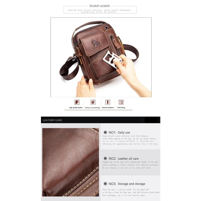 Genuine Cow Leather Messenger Bag Men Handbag Chest Crossbody Shoulder Bag Men's Bag Tas Business Small Male Bolsas Sac