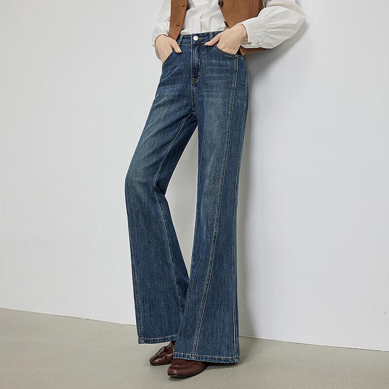 Chuyu Women's Deconstructed Patchwork Flared Jeans