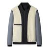Men's Thickened Fleece Cotton Jacket Autumn Winter Warm Zipper Trendy Diamond Pattern Coat Baseball Collar Men Fashion Overcoat