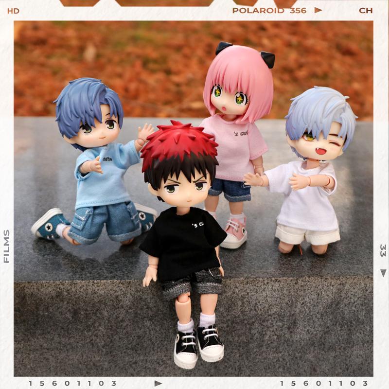 Roupas OB11 Shorts Jeans Cinco Cores Decoração Moda Molly, Corpo GSC, Roupas para Boneca BJD 1/12 Brinquedo Roupas