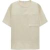 Cotton Linen Pocket Detail Round Neck Short Sleeve T-Shirt Men Tops Beige 7545260-052