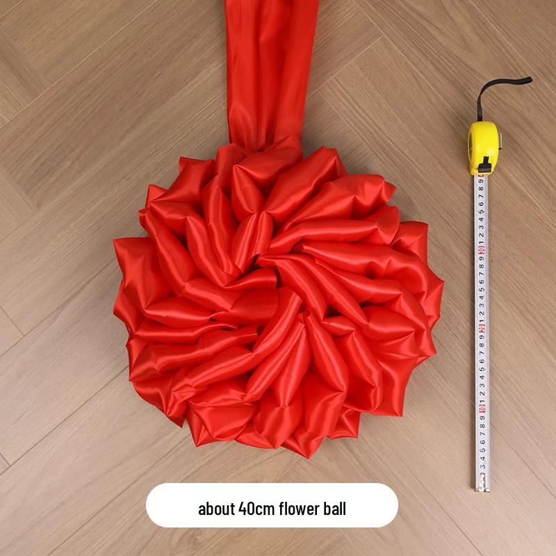 Große rote Seidenhortensienkugel für Hochzeiten, Banddurchschneidungen und Einweihungsfeiern