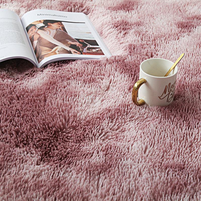 Solid Color Silk Wool Carpet Variegated Tie-Dye Gradual Change Floor Mat Room Coffee Table Mat Internet Celebrity Hair Covered Balcony Bay Window Mat
