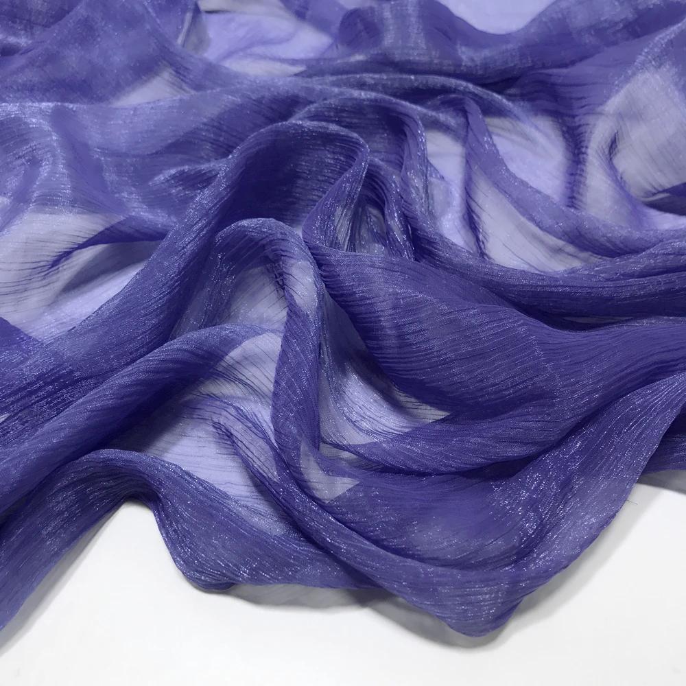 30D Silk Crepe Chiffon Fabric for DIY Hanfu Dress Is A Silver-thread Wrinkled Doll Dress Cos Fabric 100x150cm