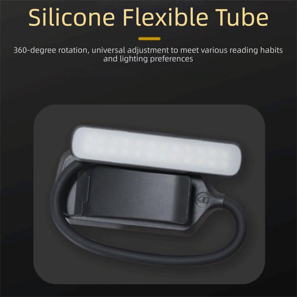 Flexible Design Reading Lamp Easy Clip Book Lamp Rechargeable Night Reading Lamp  Study Use