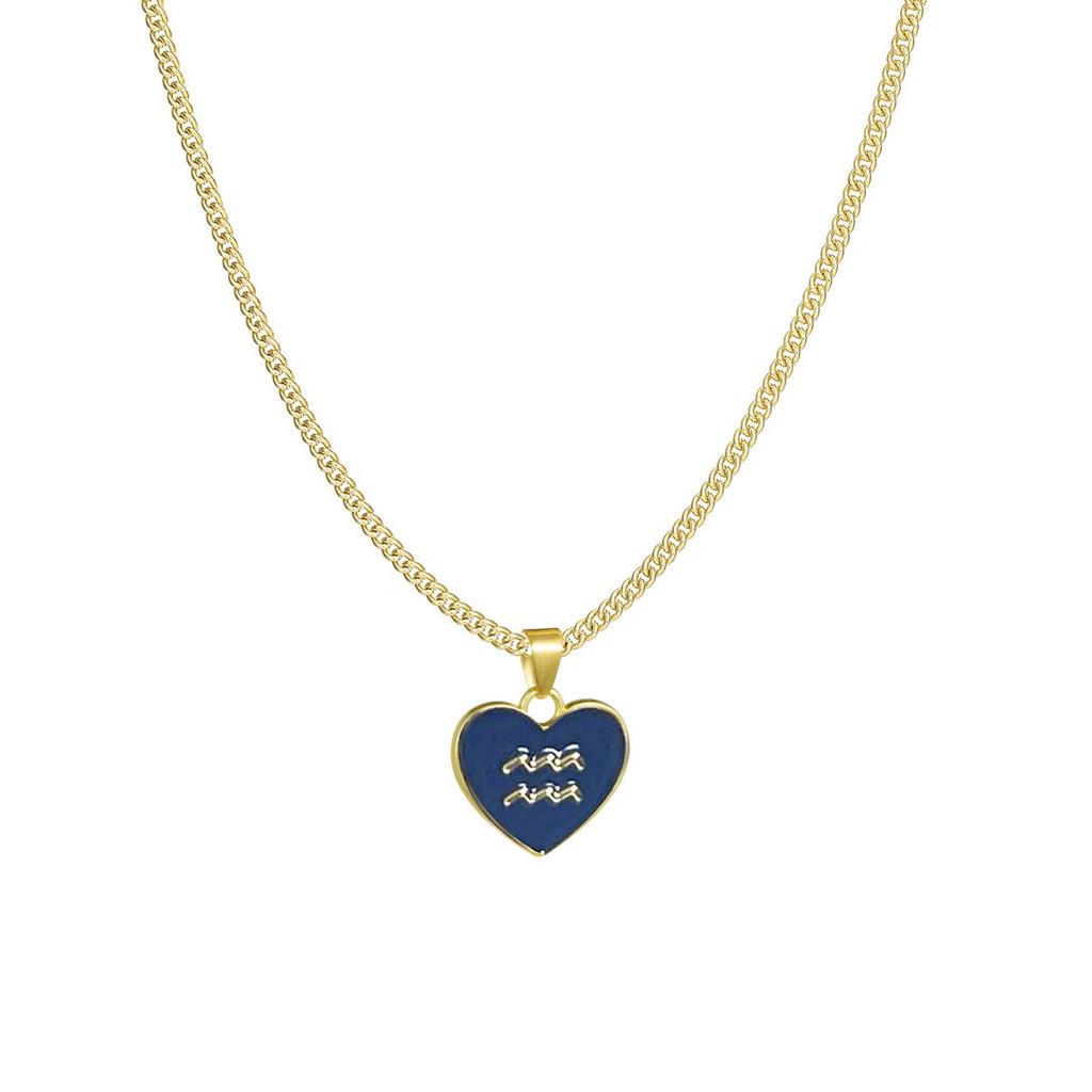 Zodiac Heart Contemporary Necklace With Layered Chain Perfect For Women Fashionable