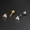 1 Par Brincos Piercing Septo Conch Tragus para Mulheres Coroa Estrela Zircônia Cor Dourada Hélice Daith Lóbulo Cartilagem Piercing Joia de Orelha