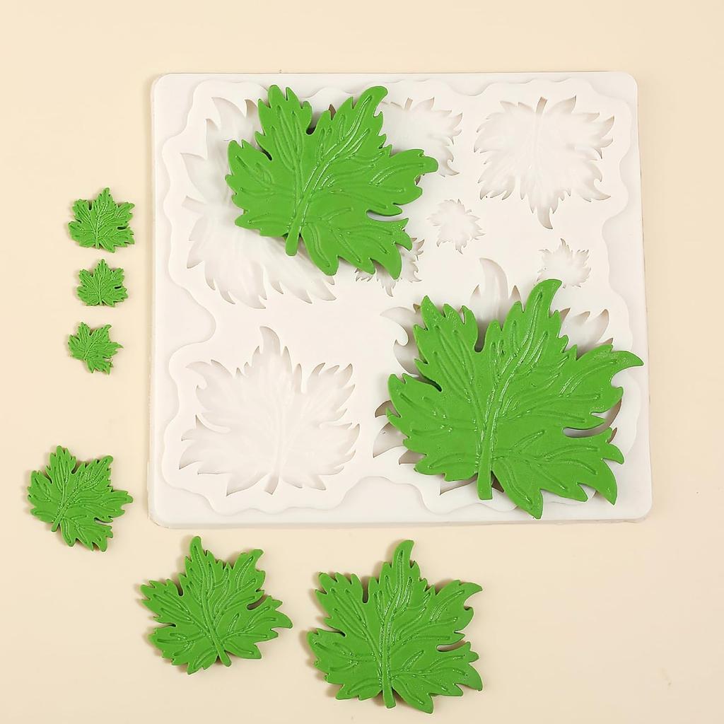 1 Pcs Maple Leaf Fondant Mold, Plant Leaf Chocolate Silicone Molds, for Autumn Theme Party Kitchen Baking Cake Decoration Cupcake Topping Cookie