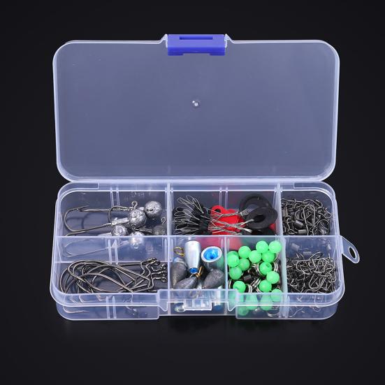 Fishing Weights Sinkers Fishing Hooks Set with Storage Box High Durability Rust Resistant Compact Portable Fishing Rig Kit