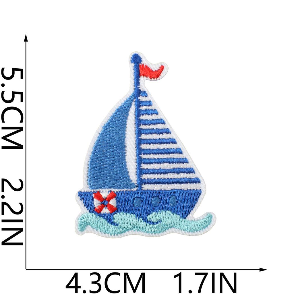 Ocean Party Embroidery Cloth Sticker Cartoon Shark Dolphin Embroidery Chapter Boy Children'S Clothes Dress Up Patch Sticker Hot Sublimation