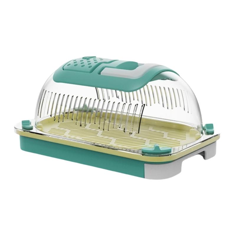 Lizards Box Container with Feeding Port Detachable Bottom Base and Handle Spacious Reptiles Keeper Enclosure