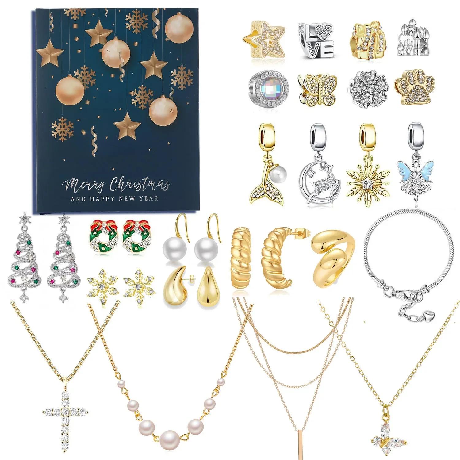 

Christmas Beauty Jewelry Advent Calendar 2025, 24-Day Countdown with Stunning Necklaces, Earrings Perfect Gift for Girlfriend, Wife, or Mom style C