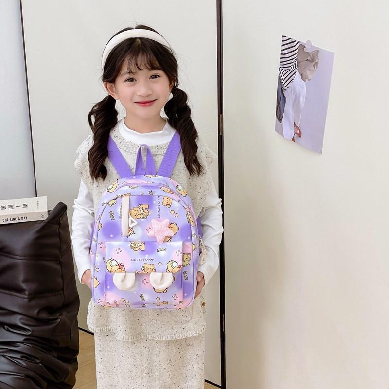Cute Rabbit Ears Boys And Girls Backpack Cartoon Animation Bear Print Baby Schoolbag Children'S Backpack Tide